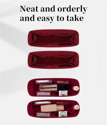 Organizer for Luxury Bag with Silky Satin, Tote Bag Inner and Purse Bags Storage Fit for Neonoe BB/MM/2022 MM Bags, Multiple Pockets Capacity, Lightweight for Daily Use(Ruby, Neonoe BB) in Saudi Arabia