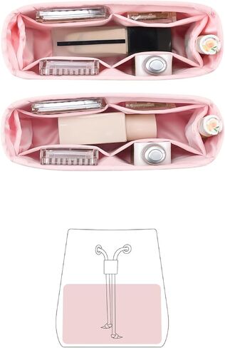 Organizer for Luxury Bag with Silky Satin, Tote Bag Inner and Purse Bags Storage Fit for Neonoe BB/MM/2022 MM Bags, Multiple Pockets Capacity, Lightweight for Daily Use(Ruby, Neonoe BB) in Saudi Arabia