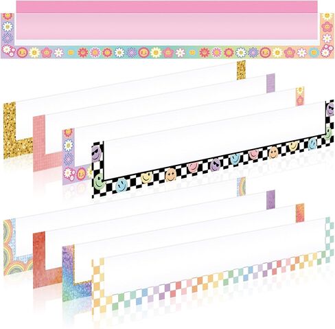 8 Pcs Boho Magnetic Pocket Chart for Whiteboard 14''x2'' Magnetic Sentence Strip Pocket Magnetic Strips for Classroom Teacher Student School Learning Tool Chalkboard Bulletin Board Decor in Saudi Arabia