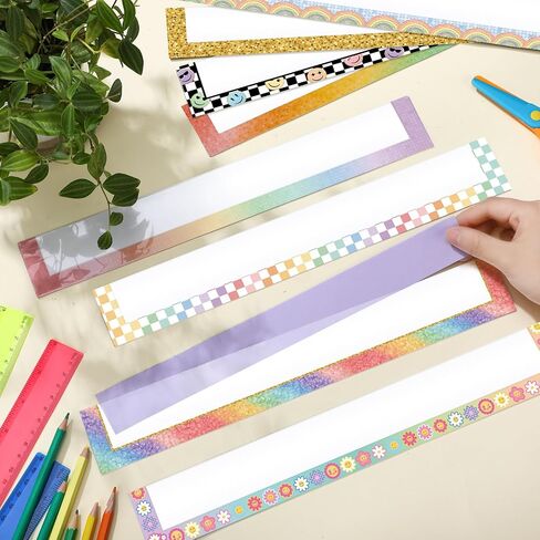 8 Pcs Boho Magnetic Pocket Chart for Whiteboard 14''x2'' Magnetic Sentence Strip Pocket Magnetic Strips for Classroom Teacher Student School Learning Tool Chalkboard Bulletin Board Decor in Saudi Arabia