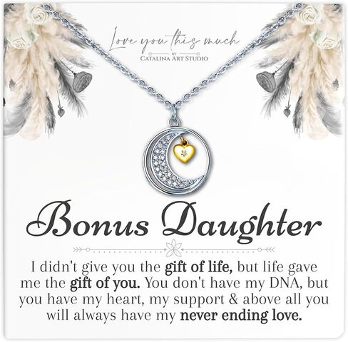 Sentimental Bonus Daughter Necklace, Birthday Gift for Bonus Daughter, Stepdaughter Jewelry, Gift for Stepdaughter in Saudi Arabia