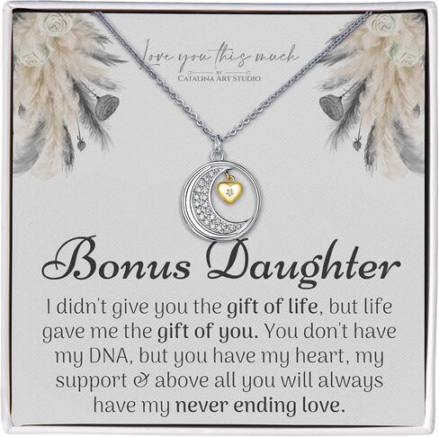 Sentimental Bonus Daughter Necklace, Birthday Gift for Bonus Daughter, Stepdaughter Jewelry, Gift for Stepdaughter in Saudi Arabia