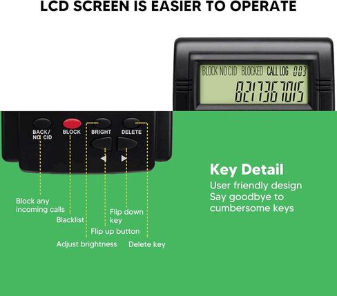 مانع المكالمات للهواتف الأرضية، صندوق معرف المتصل يمنع المضايقة مع شاشة LCD، سعة كبيرة 4000 مجموعة، جهاز حجب المكالمات لجهاز الرد على المكالمات in Saudi Arabia