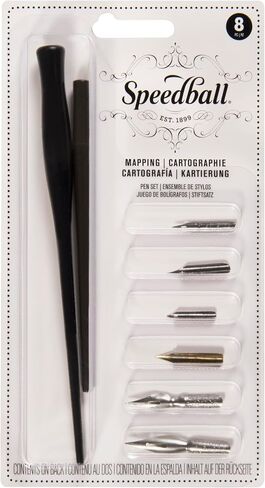 Speedball Sketching Set with Penholders and Pens, Set of 8 (SB2964), Black in Kuwait