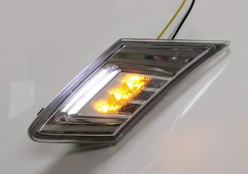 iJDMTOY JDM عدسات مدخنة بيضاء/كهرمانية ثنائية اللون LED علامات جانبية أمامية متوافقة مع 2013-16 Scion FR-S، 2013-21 Subaru BRZ، 2017-21 Toyota 86 (وقوف السيارات: White LED، إشارة الانعطاف: Amber LED) in Saudi Arabia