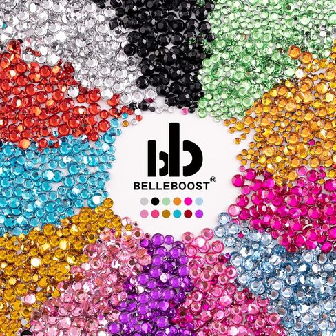 Two Packs of Flatback Rhinestones 4520 Pcs Rainbow Gems Crystal Nail Rhinestones for Crafting, Colorful+ AB+Transparent White Rhinestones for Bedazzling with Picker Tools for Nail Art and Face Makeup in Saudi Arabia
