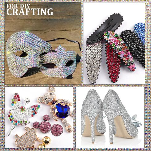 Two Packs of Flatback Rhinestones 4520 Pcs Rainbow Gems Crystal Nail Rhinestones for Crafting, Colorful+ AB+Transparent White Rhinestones for Bedazzling with Picker Tools for Nail Art and Face Makeup in Saudi Arabia