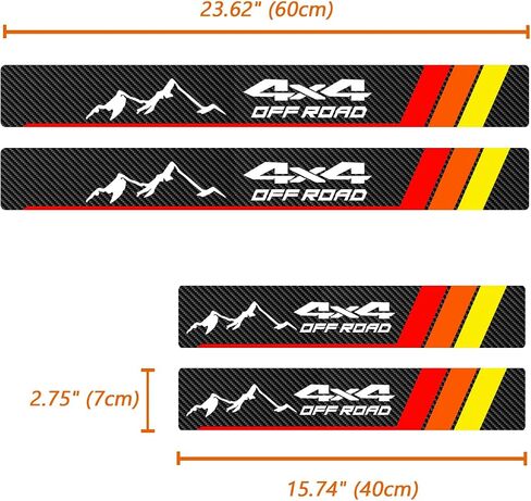 Door Entry Guard Sill Protector Fit for 2016-2023 Tacoma Double Cab, Threshold Protection 4x4 Sport Decal Stickers Carbon Fiber Style Lether Truck Interior Accessories, 4Pcs in Saudi Arabia