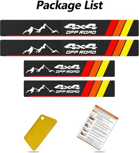 Door Entry Guard Sill Protector Fit for 2016-2023 Tacoma Double Cab, Threshold Protection 4x4 Sport Decal Stickers Carbon Fiber Style Lether Truck Interior Accessories, 4Pcs in Saudi Arabia