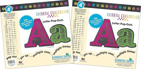 Barker Creek Letter Pop-Outs, 4" Chalkboard, Designer Letters for Bulletin Boards, Breakrooms, Reception Areas, Signs, Displays, and More! 4", 234 Characters per Set (1725) in Kuwait
