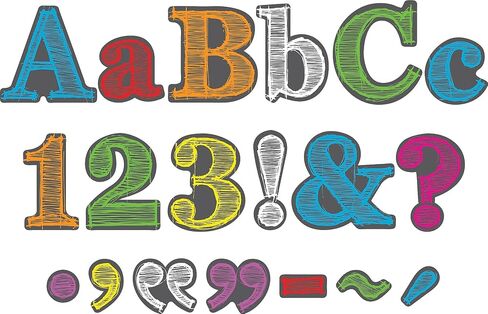 Barker Creek Letter Pop-Outs, 4" Chalkboard, Designer Letters for Bulletin Boards, Breakrooms, Reception Areas, Signs, Displays, and More! 4", 234 Characters per Set (1725) in Kuwait