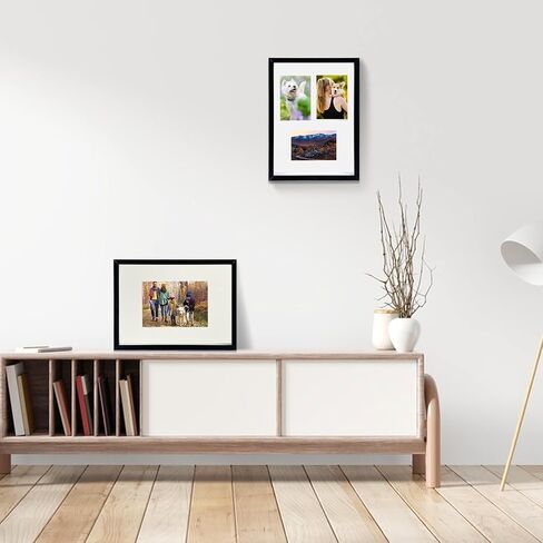 A4 Shadow Box Picture Frame, 2 Pcs 1.8" Deep Wood & Glass Display Case, Wood Deep Shadow Box for Photos, Dried Flowers, Awards, Picture Frames for Wedding Wall (Black) in Saudi Arabia