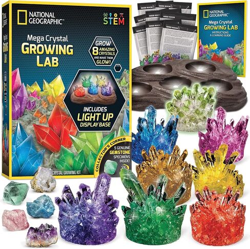 National Geographic Mega Crystal Growing Kit with 6 Crystals for Kids 8-12 in Kuwait