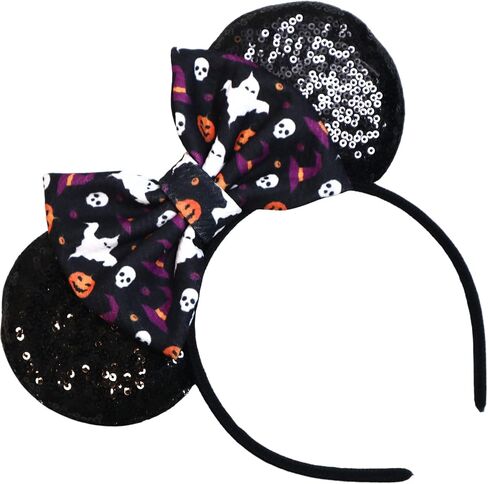 CLGIFT Halloween Minnie Ears, Orange Minnie Ears, Black Web Mickey Ears Headband, Halloween Minnie Costume, Jack in Kuwait