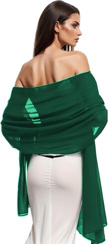 Wander Agio Womens Shawl Party Wraps Evening Dress Bridesmaid Long Scarves for Wedding Lightweight Chiffon Translucent in Saudi Arabia