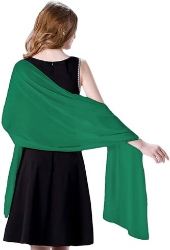 Wander Agio Womens Shawl Party Wraps Evening Dress Bridesmaid Long Scarves for Wedding Lightweight Chiffon Translucent in Saudi Arabia