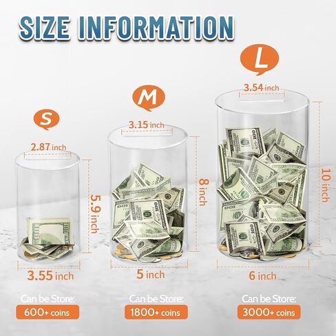 hizgo Kids Adults Piggy Bank, Clear Piggy Bank Must Break Open, 5.9" Hx3.55 in Kuwait