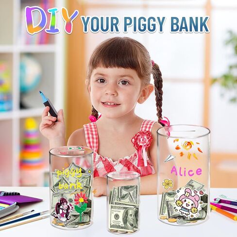 hizgo Kids Adults Piggy Bank, Clear Piggy Bank Must Break Open, 5.9" Hx3.55 in Kuwait