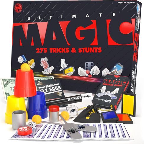 Marvin's Magic - 125 خدعة سحرية مذهلة للأطفال - مجموعة سحرية للأطفال - مجموعة سحرية للأطفال بما في ذلك العصا السحرية وخدع البطاقات + أكثر من ذلك بكثير - مناسبة لعمر 6 سنوات فما فوق in Kuwait