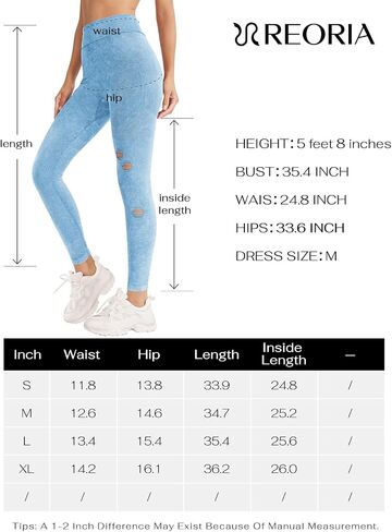 REORIA Women's Ripped Tie Dye High Waist Yoga Pants Seamless Workout Leggings 2024 Spring/Summer Designer Collection in Saudi Arabia