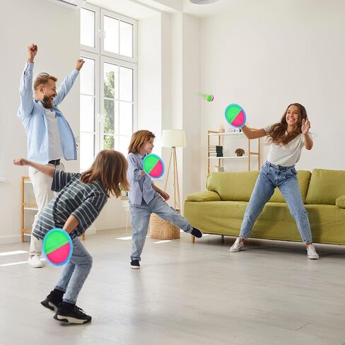 Ayeboovi Upgraded Toss and Catch Ball Game for Kids 4 Paddles and 4 Balls in Kuwait