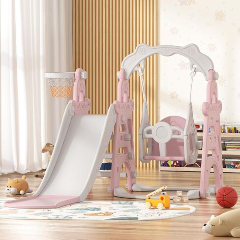NYEEKOY 4-in-1 Toddler Slide & Swing Set for Toddlers Age 1-3 in Saudi Arabia