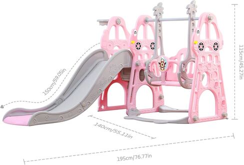 Toddler Slide and Swing Set 4 in 1 Toddler Playground with Swing Slide Climber and Basketball Baby Slide for Boys and Girls Backyard Playsets for Kids Indoor and Outdoor Blue in Saudi Arabia