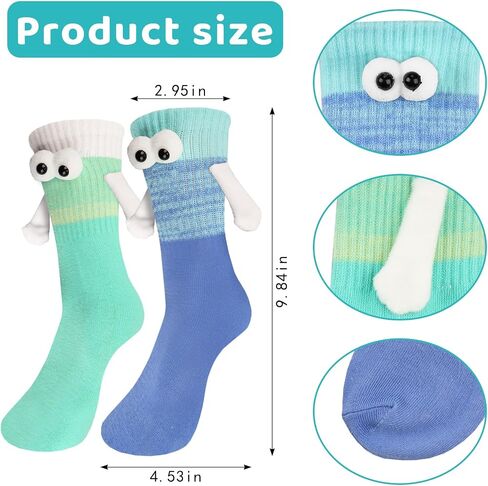 2 Pairs Holding Hands Socks Funny 3D Doll Couple Socks Hand Holding Friend Socks in Saudi Arabia