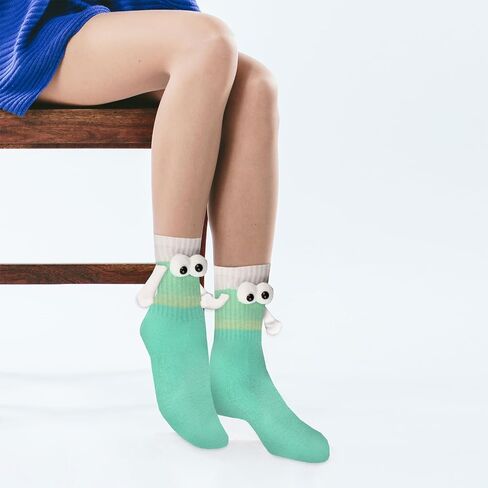 2 Pairs Holding Hands Socks Funny 3D Doll Couple Socks Hand Holding Friend Socks in Saudi Arabia