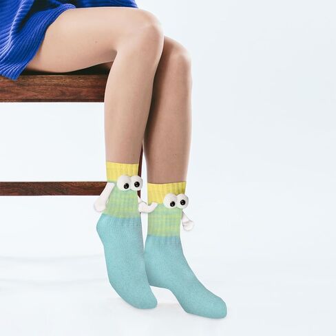 2 Pairs Holding Hands Socks Funny 3D Doll Couple Socks Hand Holding Friend Socks in Saudi Arabia