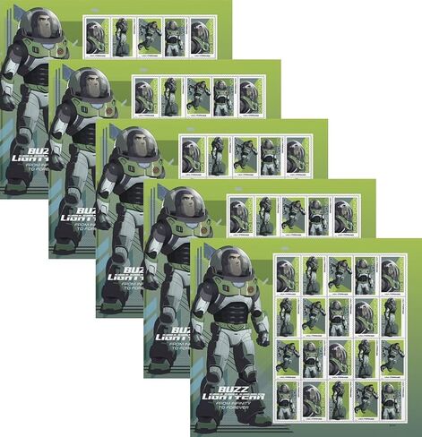 Go Beyond (ورقة من 20) Buzz Lightyear من Infinity إلى Forever Postage Stamps 2022 Scott #5709-5712 in Kuwait