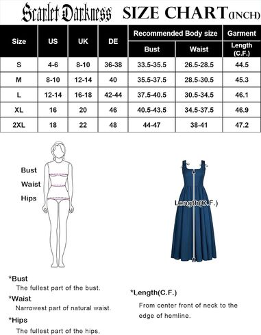 Scarlet Darkness Women's Renaissance Overdress Square Neck Maxi Corset Dress with Pockets in Saudi Arabia