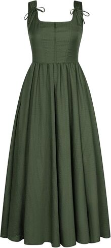 Scarlet Darkness Women's Renaissance Overdress Square Neck Maxi Corset Dress with Pockets in Saudi Arabia