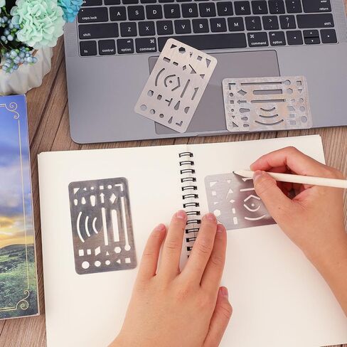 4Pcs Erasing Shields Stainless Steel Drawing Template Shields Drafting Tools Small Eraser Shields Tool for Adult Mechanical Drawing Engineering Design-Produce The Cleanest Line in Saudi Arabia