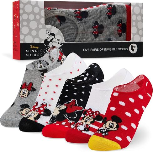 Disney Invisible Socks Girls No Show Minnie Mouse Kids 5 Pack Invisible Socks in Saudi Arabia