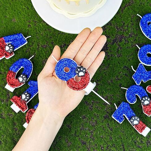 Dog Paw Birthday Number Candles for Cake Decoration, Pink Dog Cat Paw Number 4 Candle, Dog Themed Birthday Cake Topper for Party Decorations Favors Supplies in Saudi Arabia