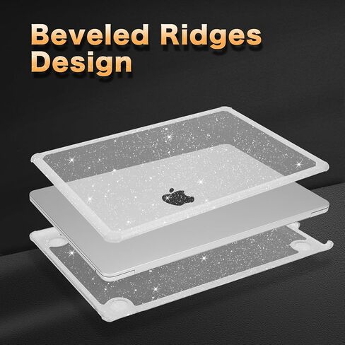 MOSISO Compatible with MacBook Air 13 inch Case 2025 2024 2023 2022 M3 A3113 M2 A2681, Anti-Cracking Heavy Duty TPU Bumper Glitter Hard Case&Keyboard Skin&Screen Film for MacBook Air 13.6, Pink in Saudi Arabia