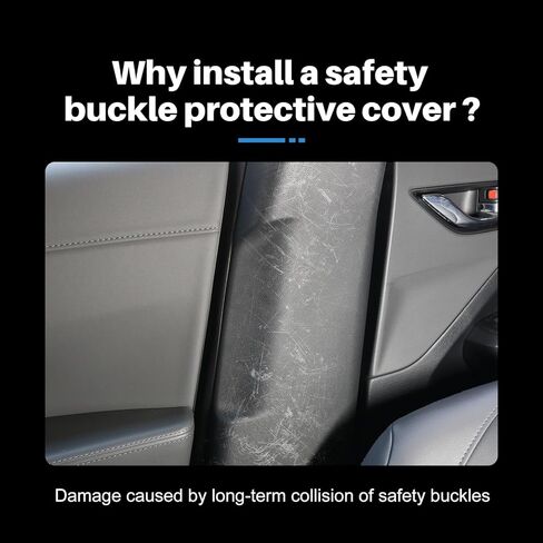 KUNGKIC Car Safety Belt Buckle Covers For 2023 2024 Subaru Crosstrek italian Alcantara Style Seat Belt Clips Cover Anti-Scratch Seat Belt Buckle Protector Car Interior Accessories 2 Pcs in Kuwait