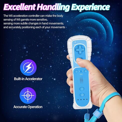 Yosikr Remote Controller for Wii/Wii U, with Silicone Case and Wrist Strap (2 Pack, Green and Blue) in Kuwait
