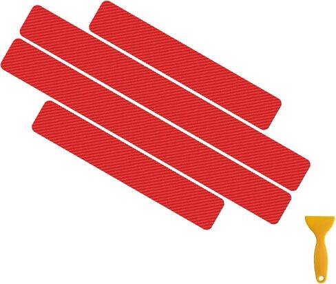 Carbon Car Door Sills Protector, 4d Car Door Threshold Protection, Automotive Door Entry Guard 4 Pcs Universal Rubber Scratch Resistant Exterior Accessories (Black) in Kuwait