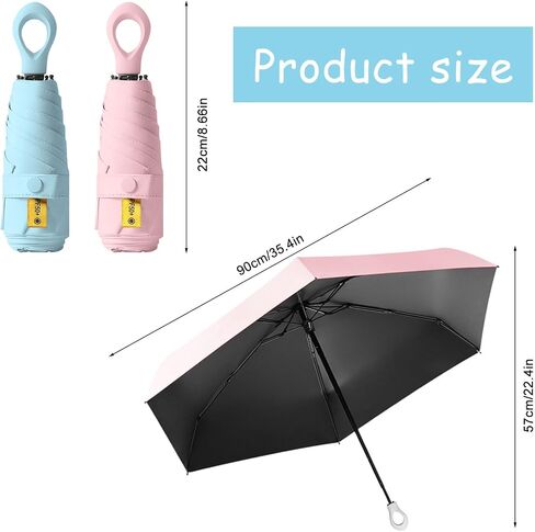 2-Pack Travel Mini Compact Umbrella Parasol UV Sun Protection 50+ Small Umbrellas/Portable Totes Umbrella/Lightweight Pocket Purse Umbrella for Men Women Kids Rain & Sunproof Fits in Purse/Backpack in Saudi Arabia