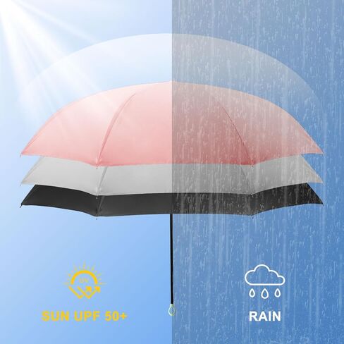 2-Pack Travel Mini Compact Umbrella Parasol UV Sun Protection 50+ Small Umbrellas/Portable Totes Umbrella/Lightweight Pocket Purse Umbrella for Men Women Kids Rain & Sunproof Fits in Purse/Backpack in Saudi Arabia