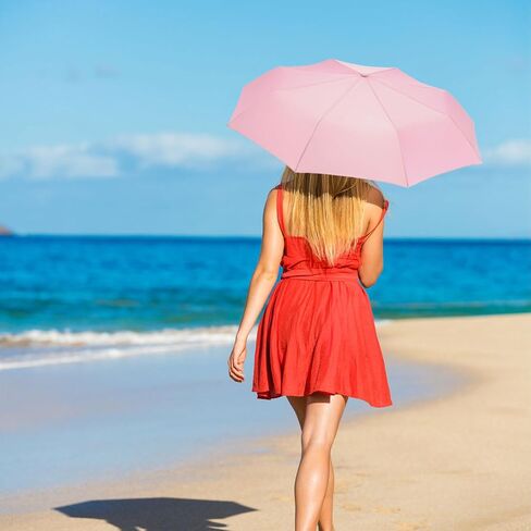 2-Pack Travel Mini Compact Umbrella Parasol UV Sun Protection 50+ Small Umbrellas/Portable Totes Umbrella/Lightweight Pocket Purse Umbrella for Men Women Kids Rain & Sunproof Fits in Purse/Backpack in Saudi Arabia