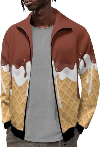 Men's Lightweight Jackets Casual Full Zip Fleece Jacket Men Coats Fashion Long Sleeve Sweatshirt in Saudi Arabia