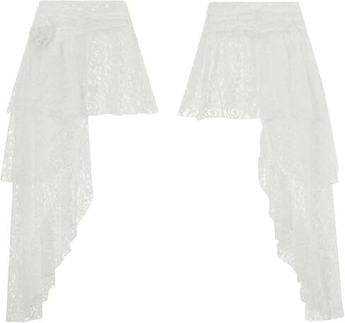 Women Y2k Lace Mini Skirt Fairy Mesh Floral Low Rise Pleated Half Slip Skirt Layered Flowy Short Skirt Streetwear in Kuwait