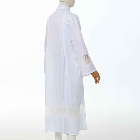 Catholic Church Priest ALB White Linen Lace Pleated Vestment Robe in Kuwait