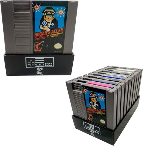 Black, NES Compatible Cartridge Holder, NES Game Tray, Holds 10 Games, Clutter Reducing, Retro Video Game Collection, Works with Nintendo Entertainment System NTSC and PAL Cartridges in Saudi Arabia