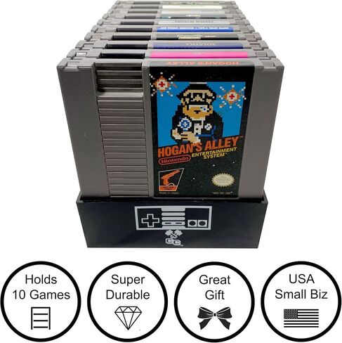 Black, NES Compatible Cartridge Holder, NES Game Tray, Holds 10 Games, Clutter Reducing, Retro Video Game Collection, Works with Nintendo Entertainment System NTSC and PAL Cartridges in Saudi Arabia