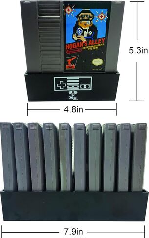 Black, NES Compatible Cartridge Holder, NES Game Tray, Holds 10 Games, Clutter Reducing, Retro Video Game Collection, Works with Nintendo Entertainment System NTSC and PAL Cartridges in Saudi Arabia