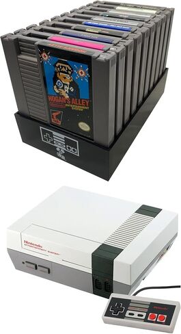 Black, NES Compatible Cartridge Holder, NES Game Tray, Holds 10 Games, Clutter Reducing, Retro Video Game Collection, Works with Nintendo Entertainment System NTSC and PAL Cartridges in Saudi Arabia